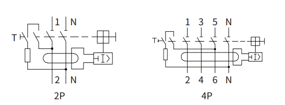 Diagrama de circuito del rccb etek ekl1-125h