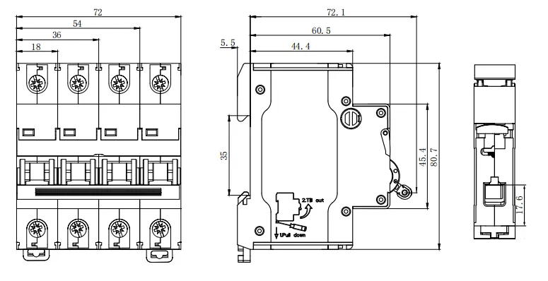 Tamaño del EKM3-63S