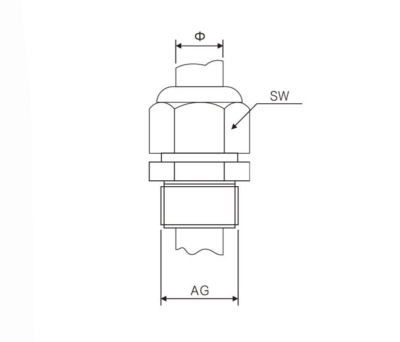 Conector impermeable serie pg ac 04