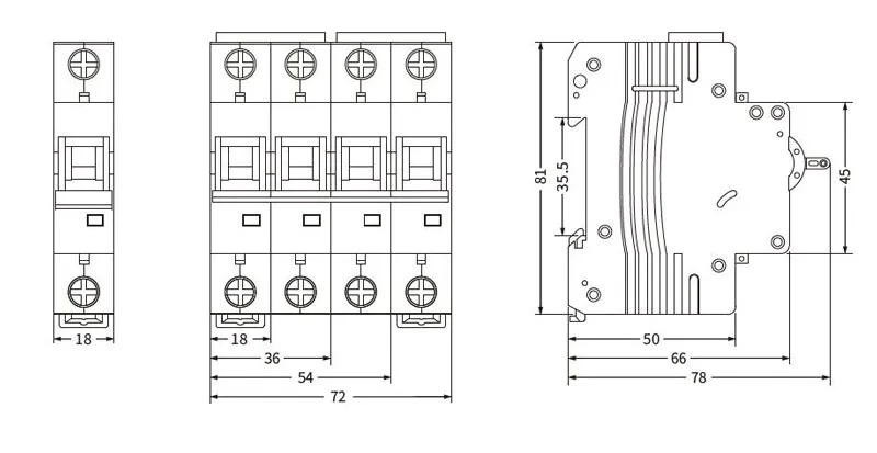 ekm1 63dc 6ka 10ka disyuntor de corriente continua 6