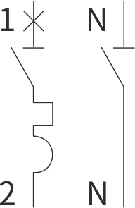 Diagrama de circuito del interruptor de circuito MCB DPN de ETEK