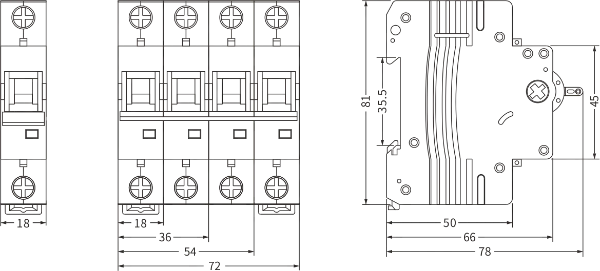 Tamaño del interruptor de proximidad ETEK EKM1-63H
