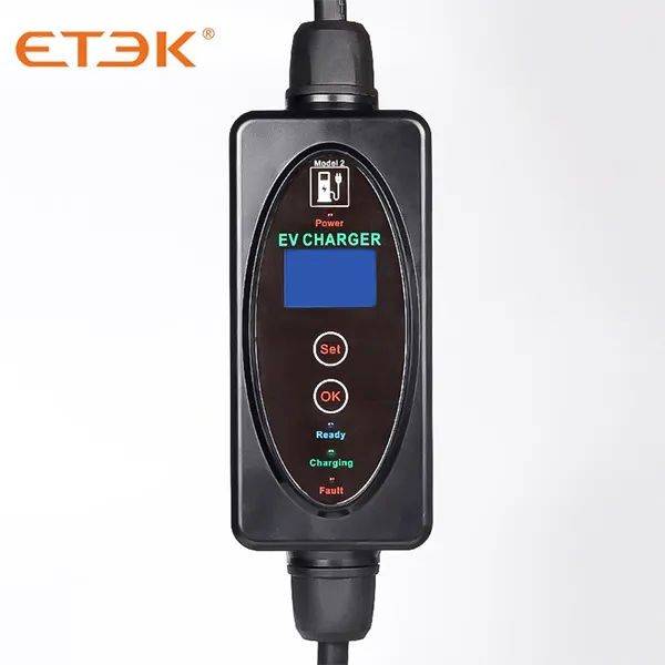 EKEC2 Single-phase 3.7kW 7.3kW AC Portable EV charger can be customized with different types of plugs